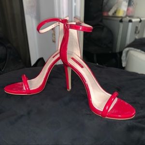 FOREVER21 Red Anke Strap Heels